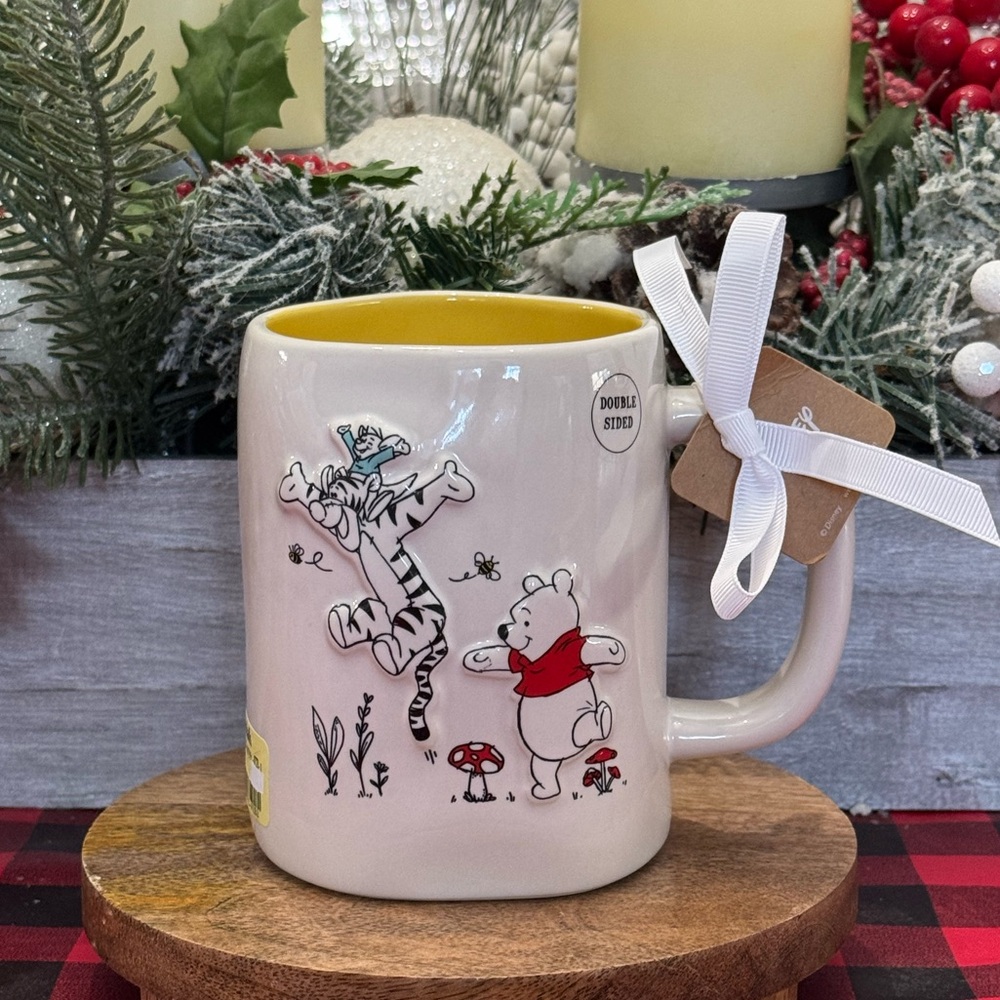 🍯Brand NEW w/Tag Rae Dunn Disney BOTHER FREE Mug w/Winnie the Pooh, Tigger & Roo